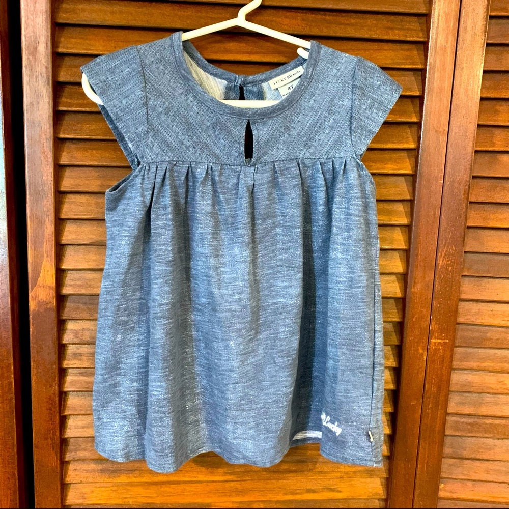 Lucky Brand Denim Look Keyhole Top